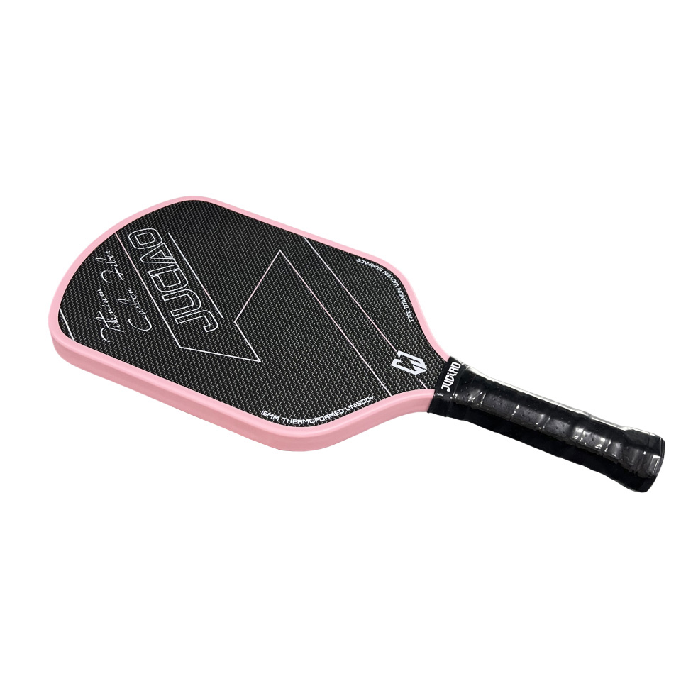 Pink carbon fiber pickleball paddle